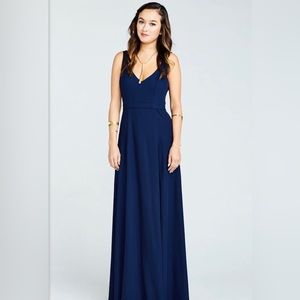 Show Me Your Mumu - Jenn Maxi Dress in Rich Navy Crisp (size small)